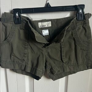 Old Navy Olive Green Women's Jean Shorts with Stud Accents